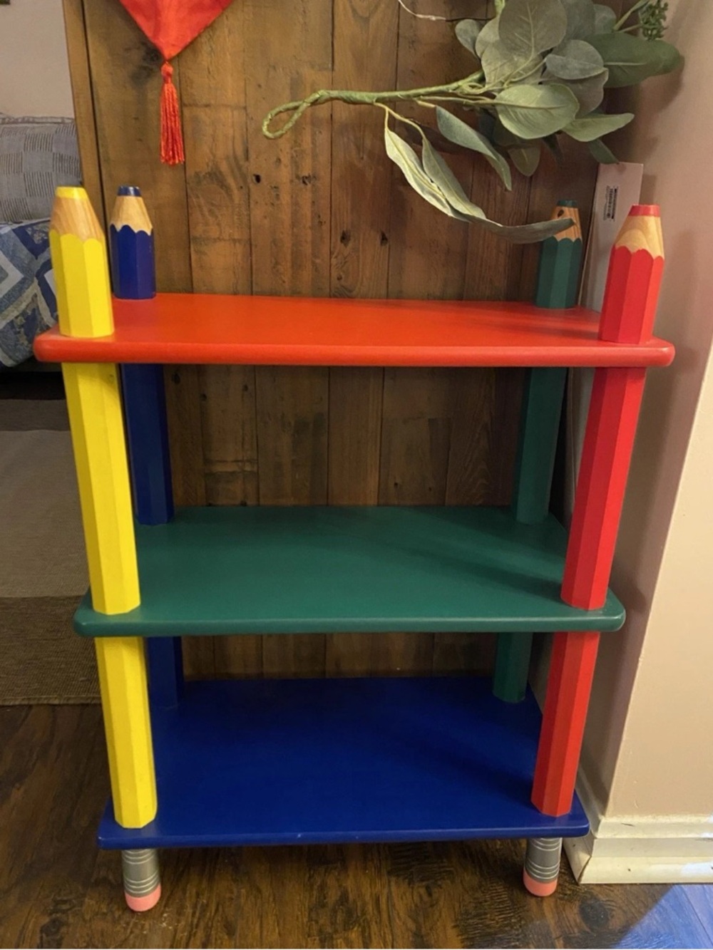 90’s Pierre Sala Colorful Kids Pencil Shelf - Red, Green, Blue, Yellow
